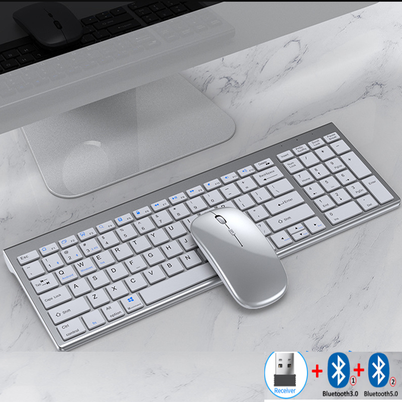 Gaming Keyboard Mouse And Headset Combo - Jomaa Slim Rechargeable Bluetooth Keyboard and