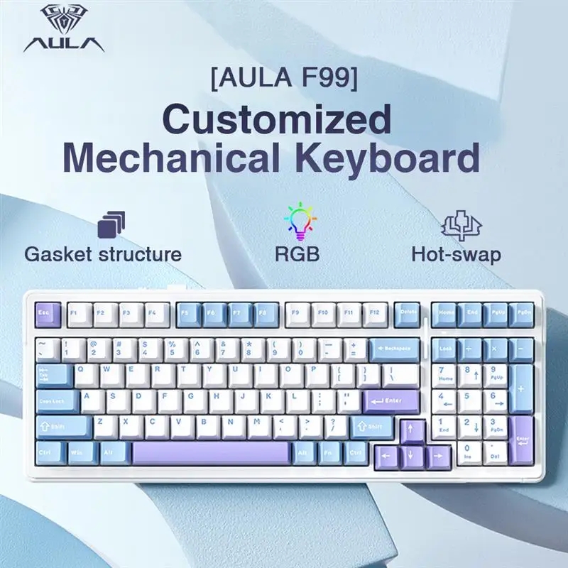Gaming Keyboard Bundle - Aula F99 Gaming Mechanical Keyboard Three