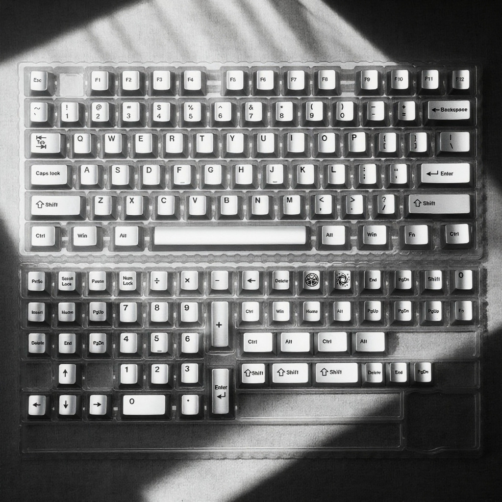 Gaming Keyboard Extension - Silver Metallic Paint Small Full Set
