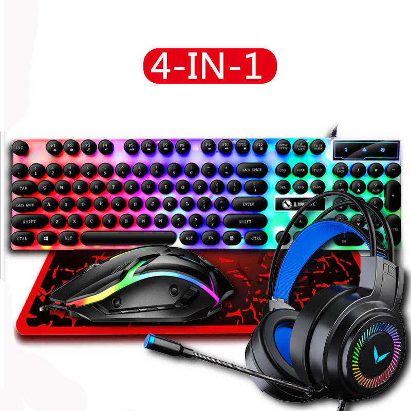 Gaming Keyboard Mouse And Headset Combo - 4 in 1 Gaming Keyboard and