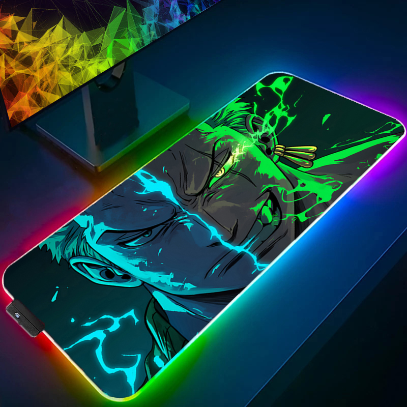 Gaming Keyboard Easy To Clean - ONE PIECE Zoro Mouse Pad RGB