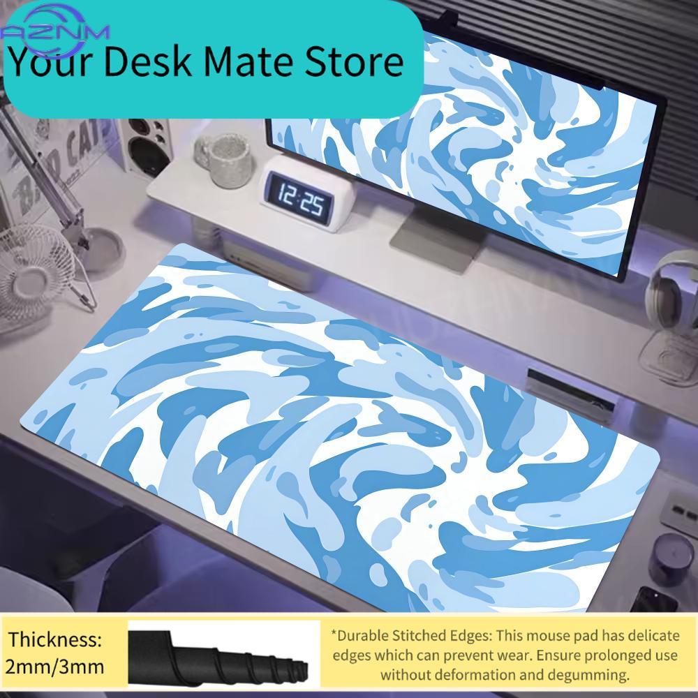Gaming Keyboard Blue - Blue Fluid Swirl Art Mouse Pad