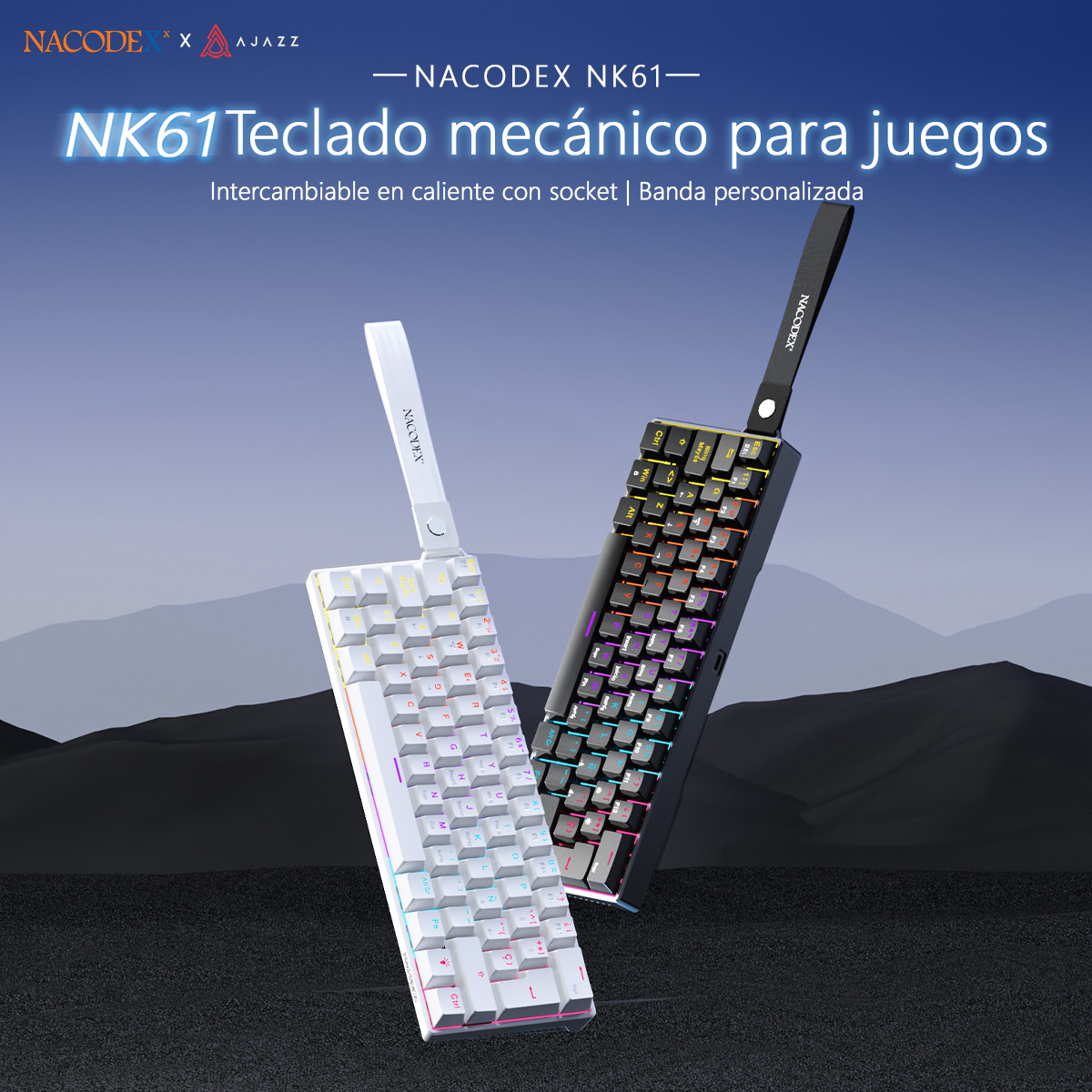 Gaming Keyboard Thocky - AJAZZ NK61 Spanish Layout Wired Gaming