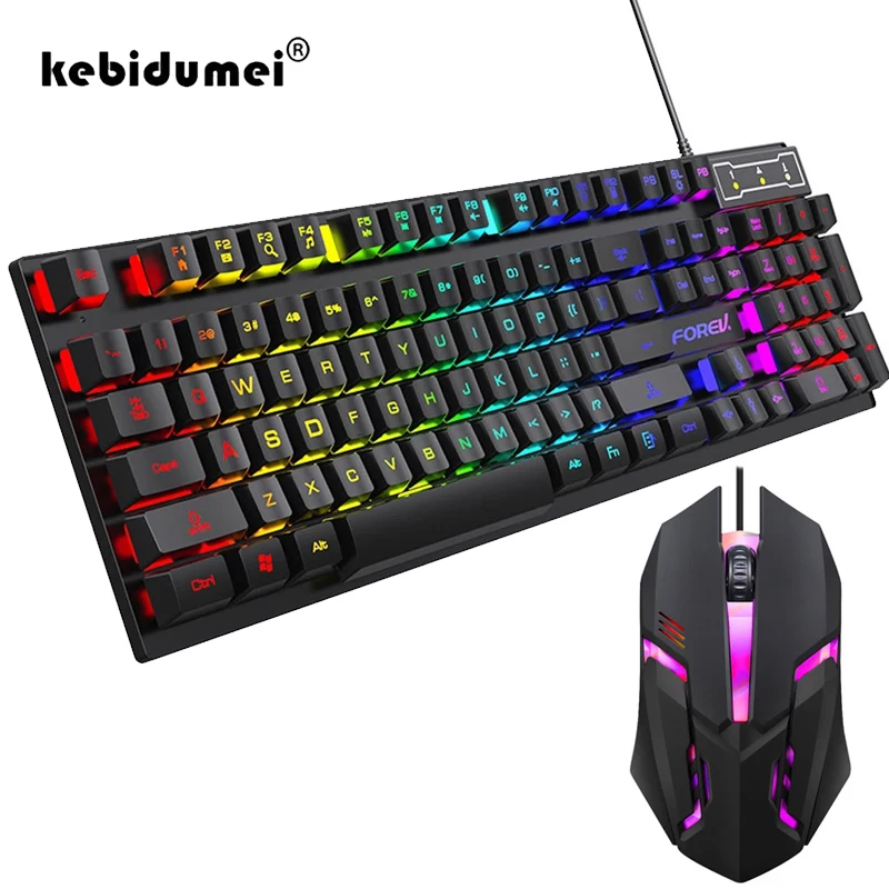 Gaming Keyboard Mouse And Headset Combo - 104 Key Backlit Mechanical Keyboard Wired