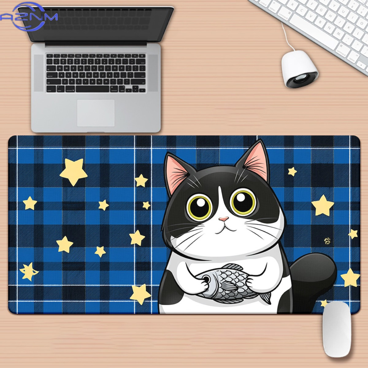 Gaming Keyboard Blue - 1pc Cat on Blue Stars Pattern