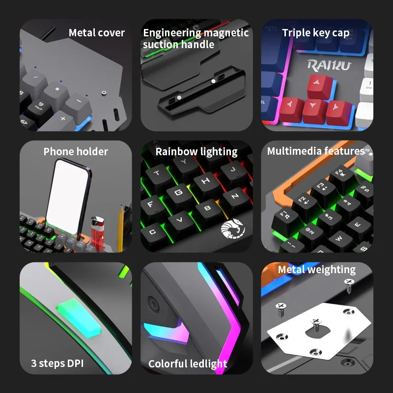 T16 Wired Metal Gaming Backlit - Gaming Keyboard Mouse And Headset Combo review and price