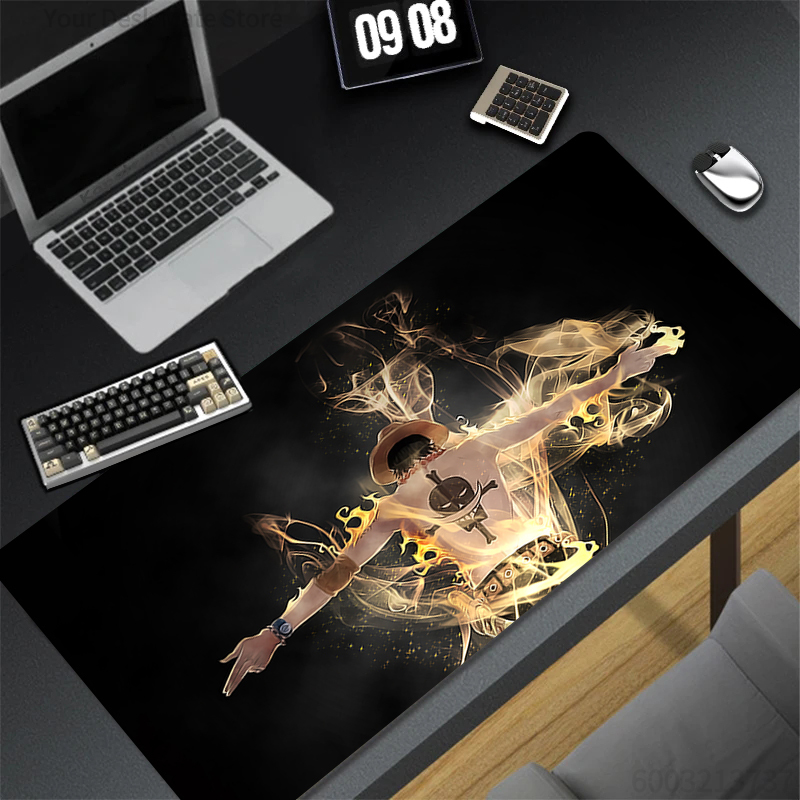 Mouse Pad Flame Anime Ace Mous - Gaming Keyboard Easy To Clean review and price