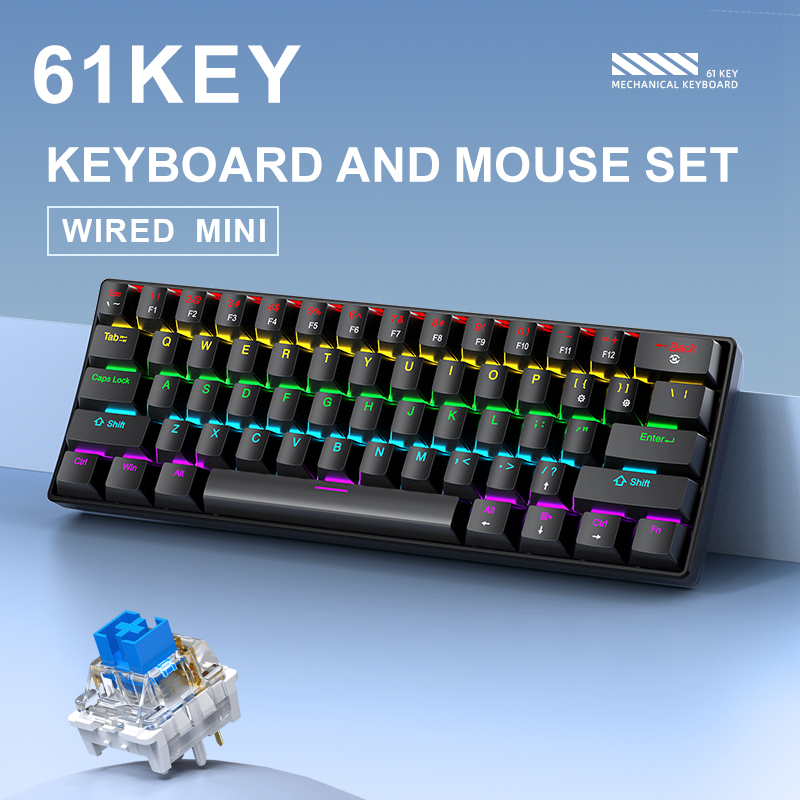 APAYADO K61 Mini Mechanical Ke - Gaming Keyboard And Mouse Combo review and price