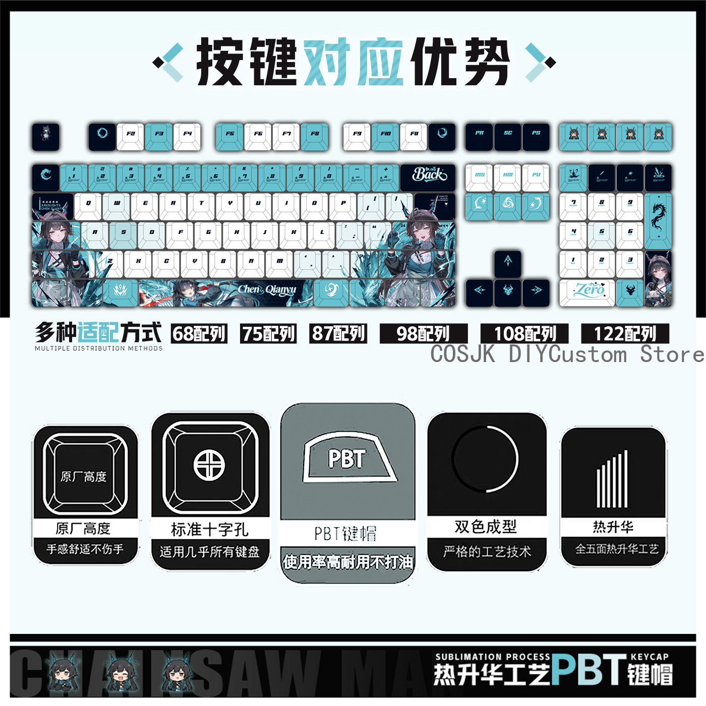 122 Keys Anime Chen Qianyu Ark - Gaming Keyboard Top review and price