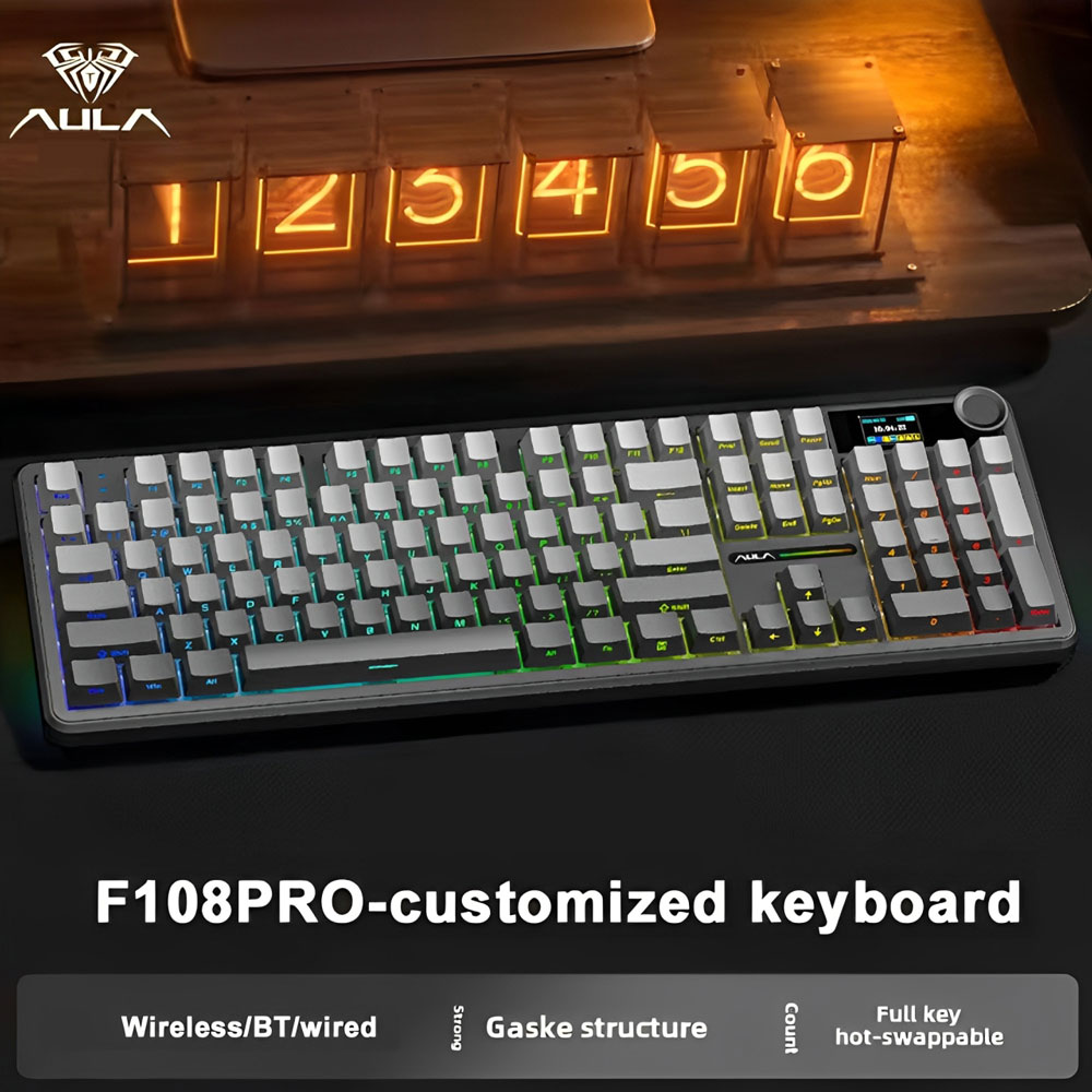 AULA F108 Pro Gaming Mechanica - Gaming Keyboard Thocky review and price