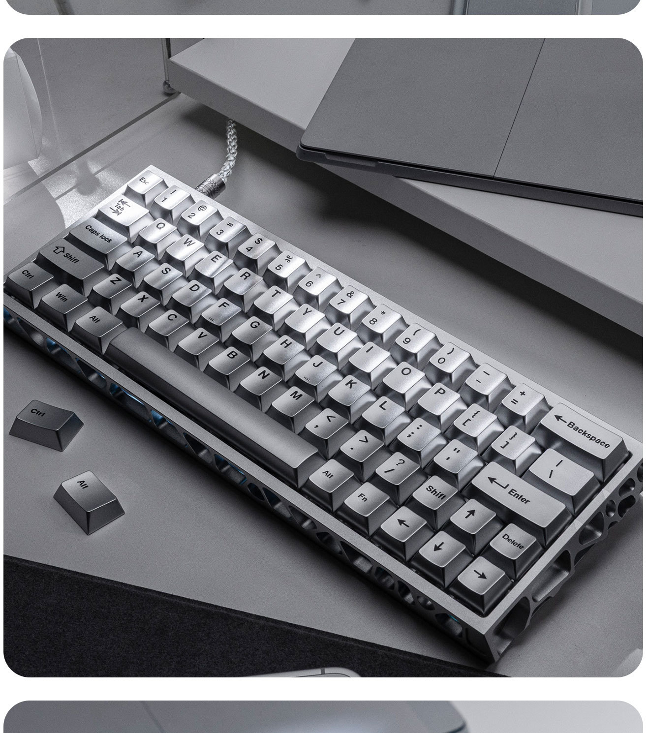 Silver Metallic Paint Small Fu - Gaming Keyboard Extension review and price