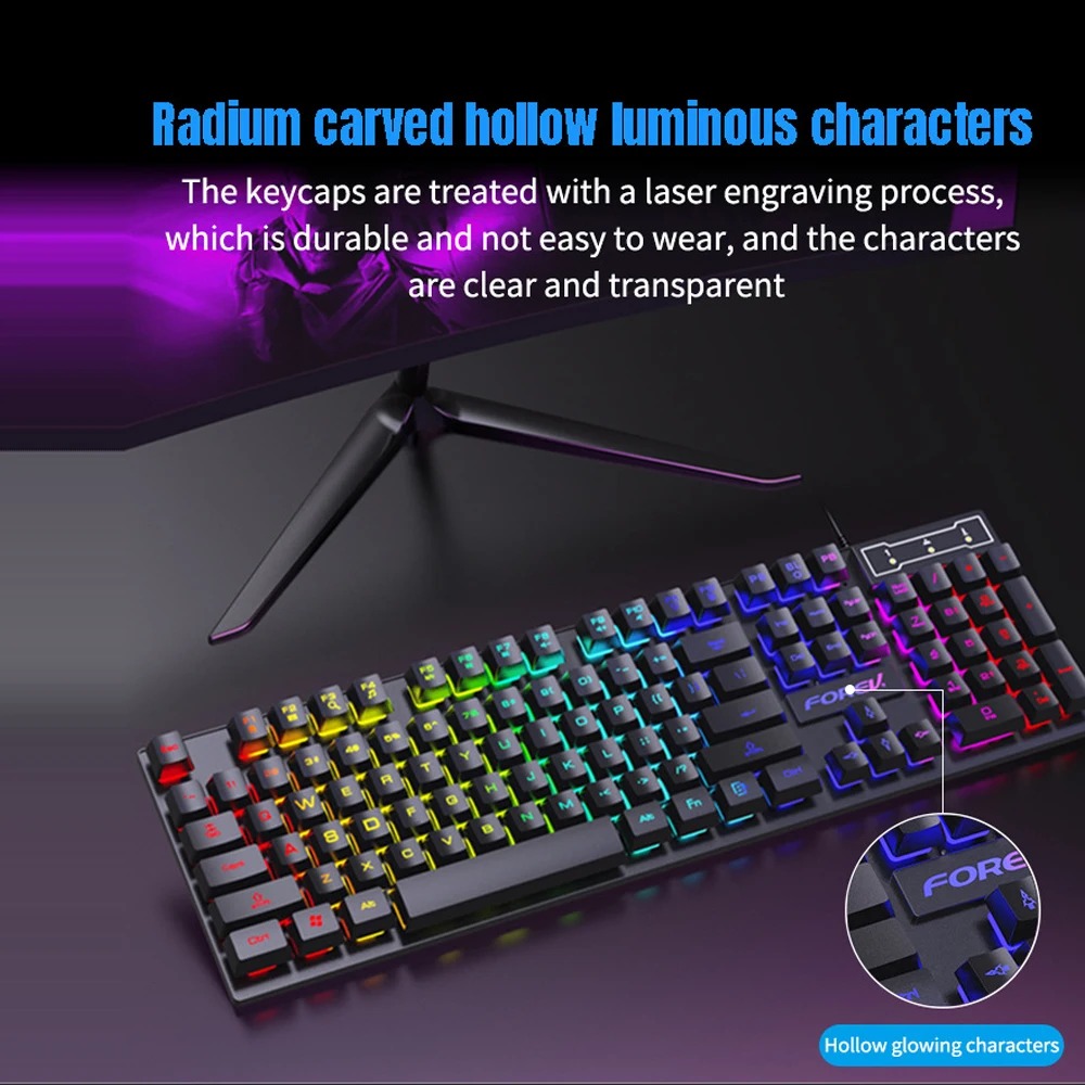 104 Keys Mechanical Feel Keybo - Gaming Keyboard Mouse And Headset Combo review and price