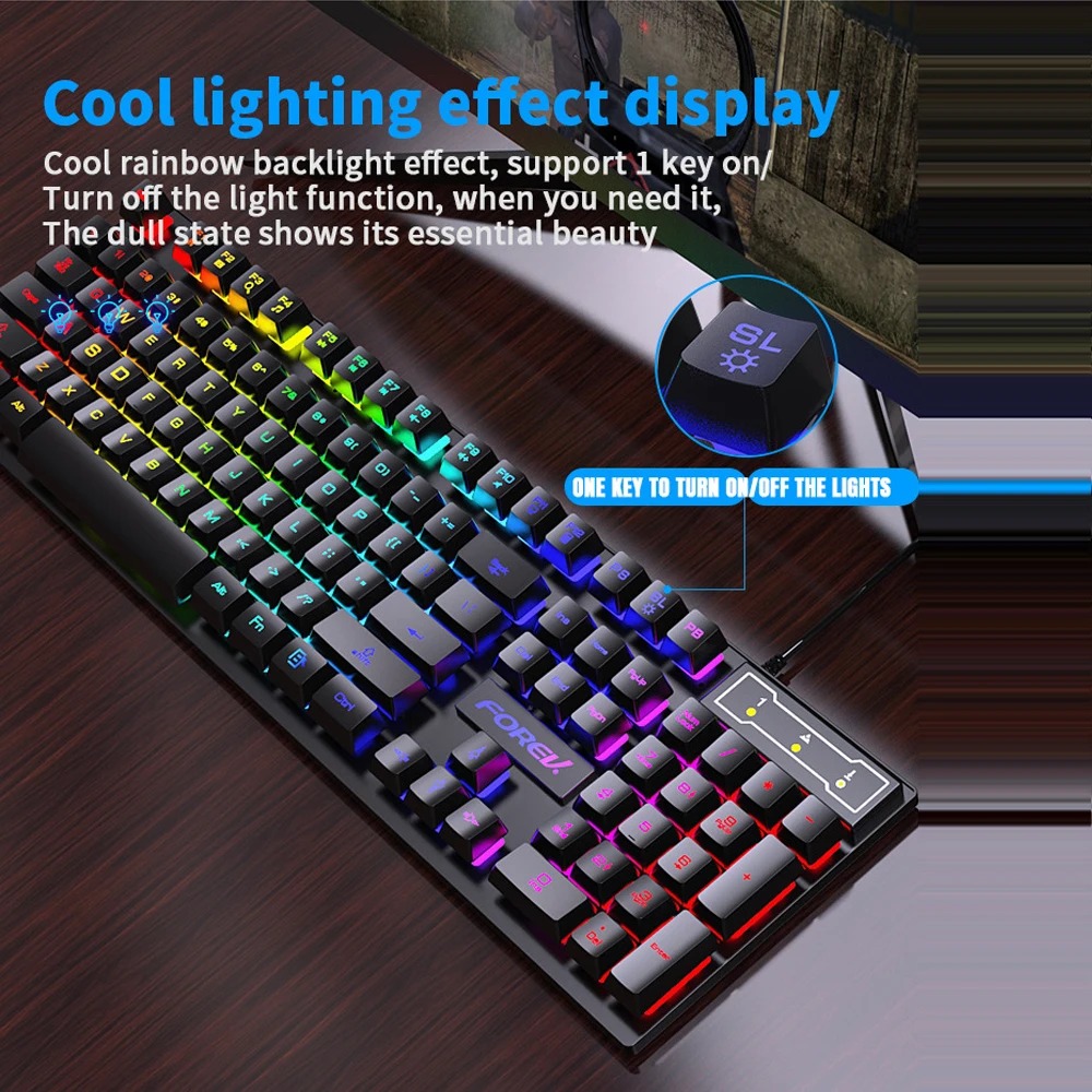 104 Keys Mechanical Feel Keybo - Gaming Keyboard Mouse And Headset Combo review and price