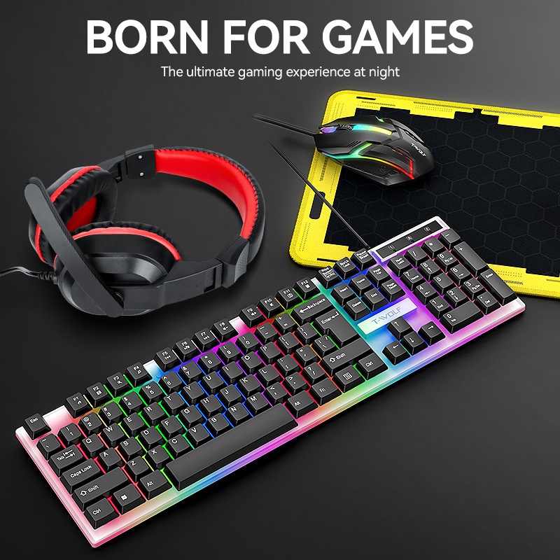 T-Wolf Tf240 4 In 1 Spanish Ga - Gaming Keyboard Mouse And Headset Combo review and price