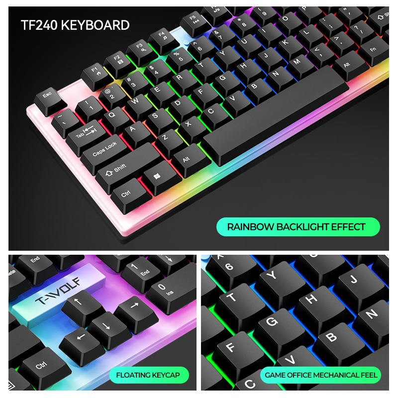 T-Wolf Tf240 4 In 1 Spanish Ga - Gaming Keyboard Mouse And Headset Combo review and price