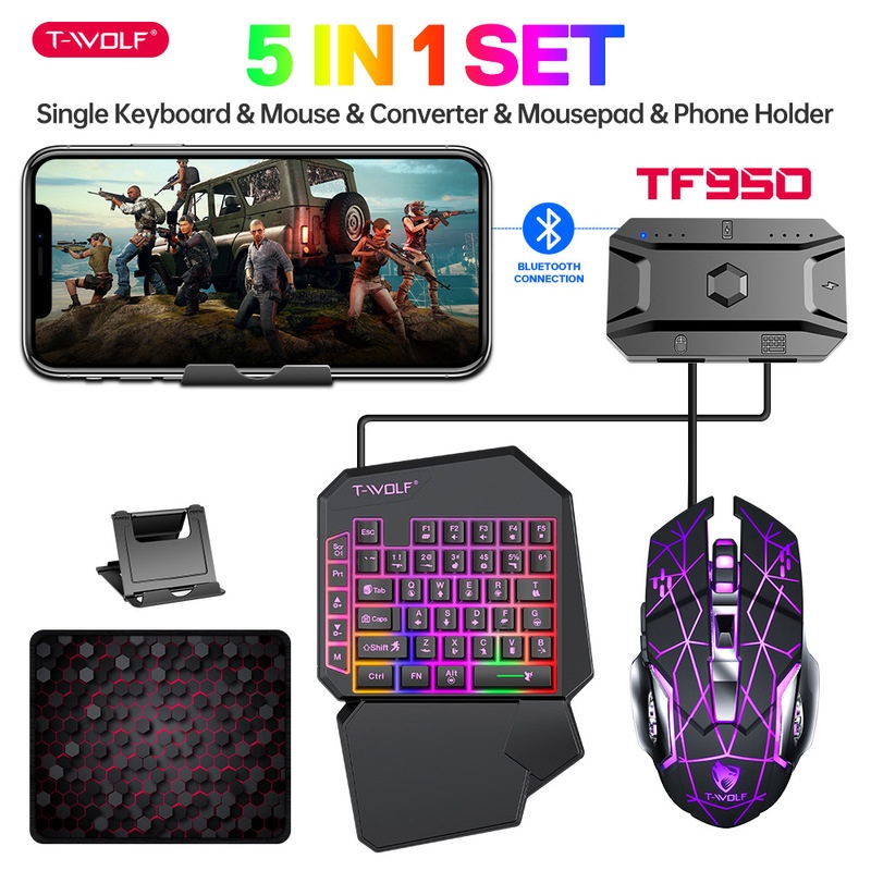 T-Wolf Tf950 5 In 1 One Handed - Gaming Keyboard Half review and price