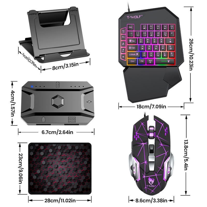 T-Wolf Tf950 5 In 1 One Handed - Gaming Keyboard Half review and price