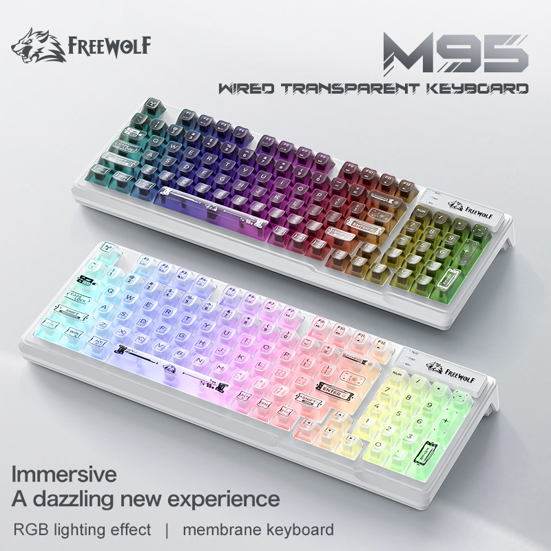 Wired RGB Transparent Keyboard - Gaming Keyboard Thocky review and price